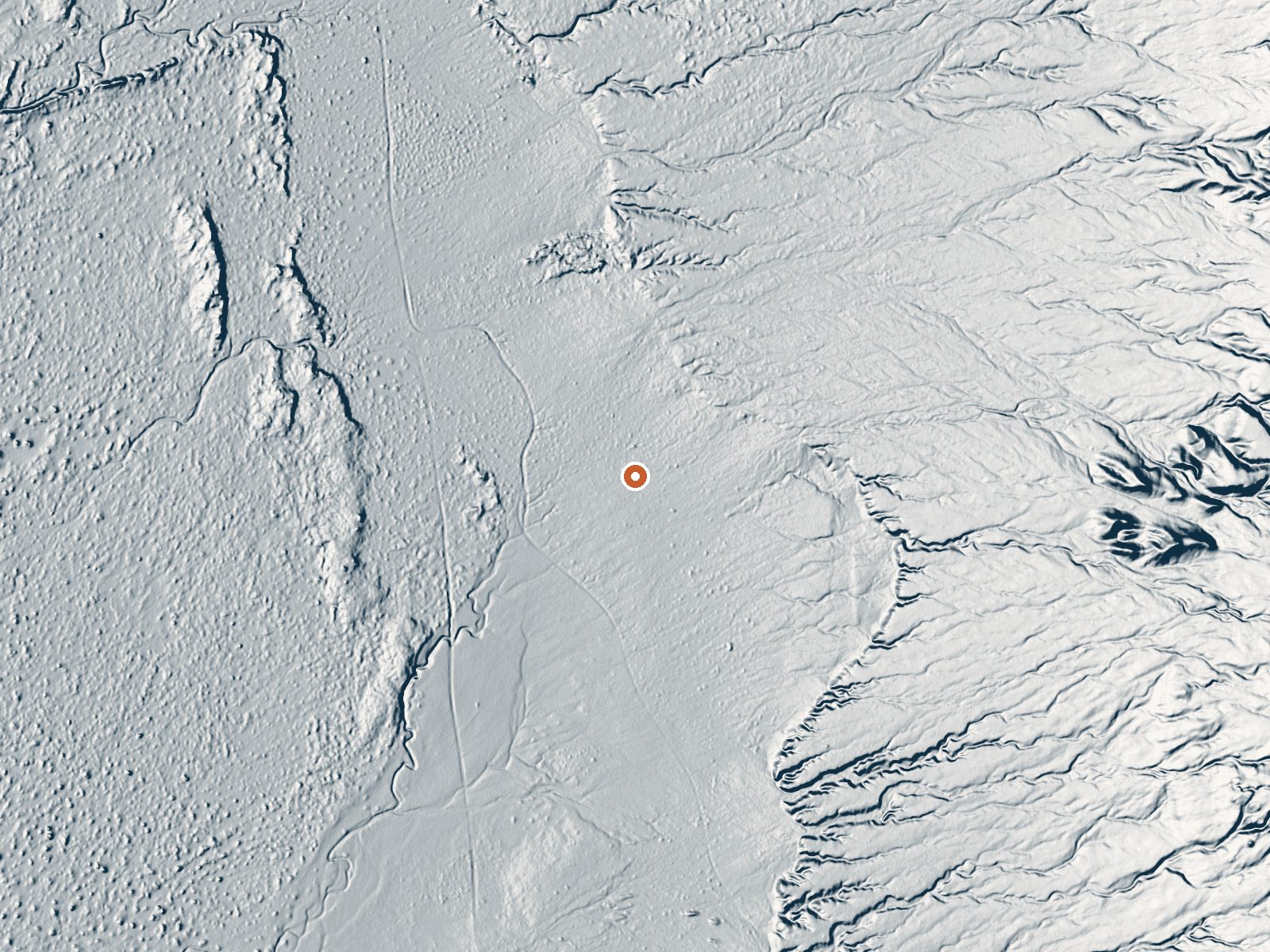LiDAR bare-earth view of the same ground around the spring