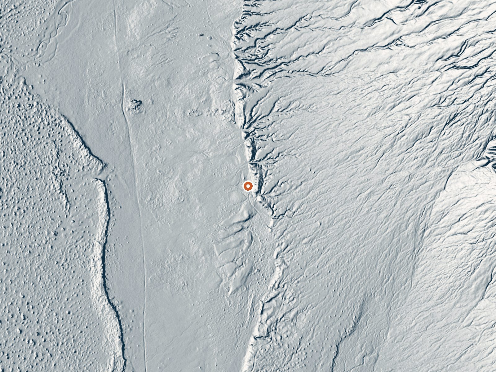LiDAR bare-earth view of the same ground around the spring