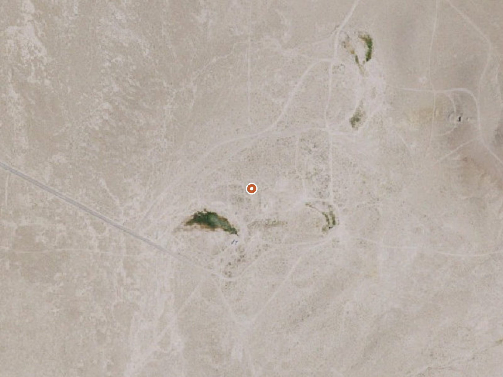 Aerial view of the ground around Spencer Hot Springs