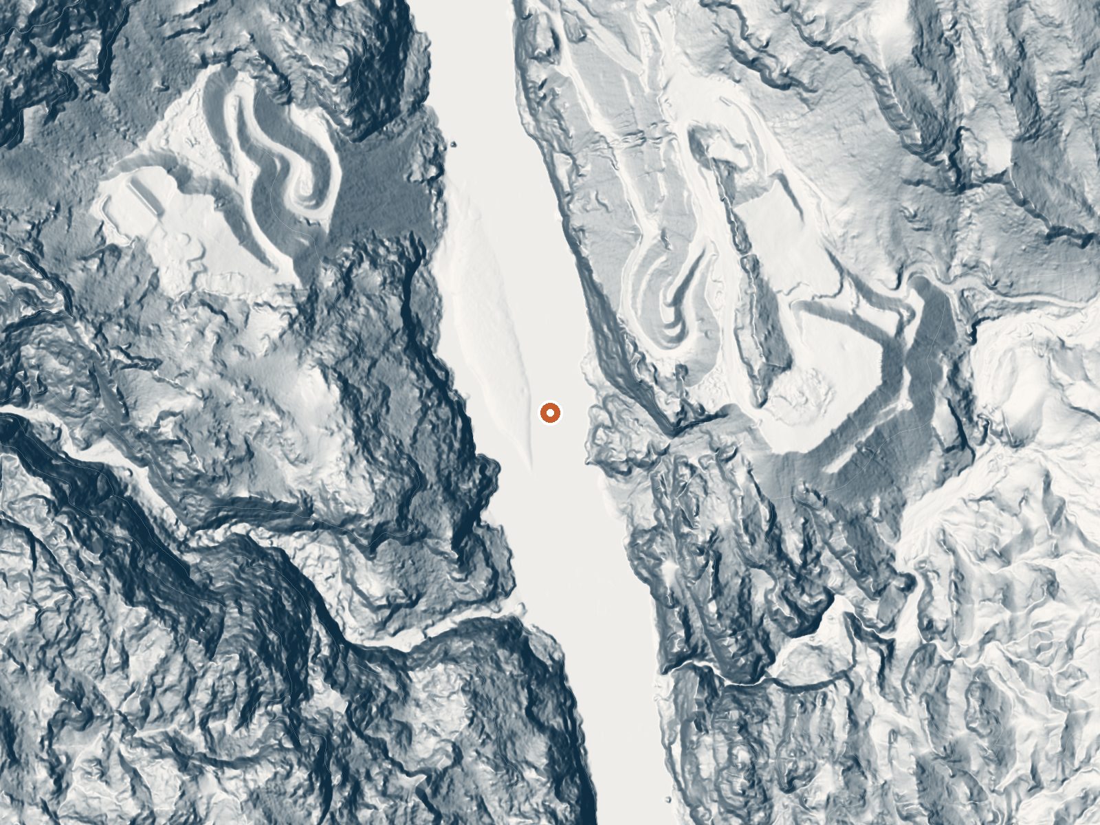 LiDAR bare-earth view of the same ground around Spring
