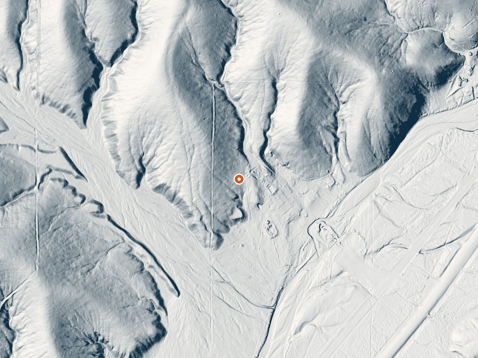 LiDAR bare-earth view of the same ground around Spring