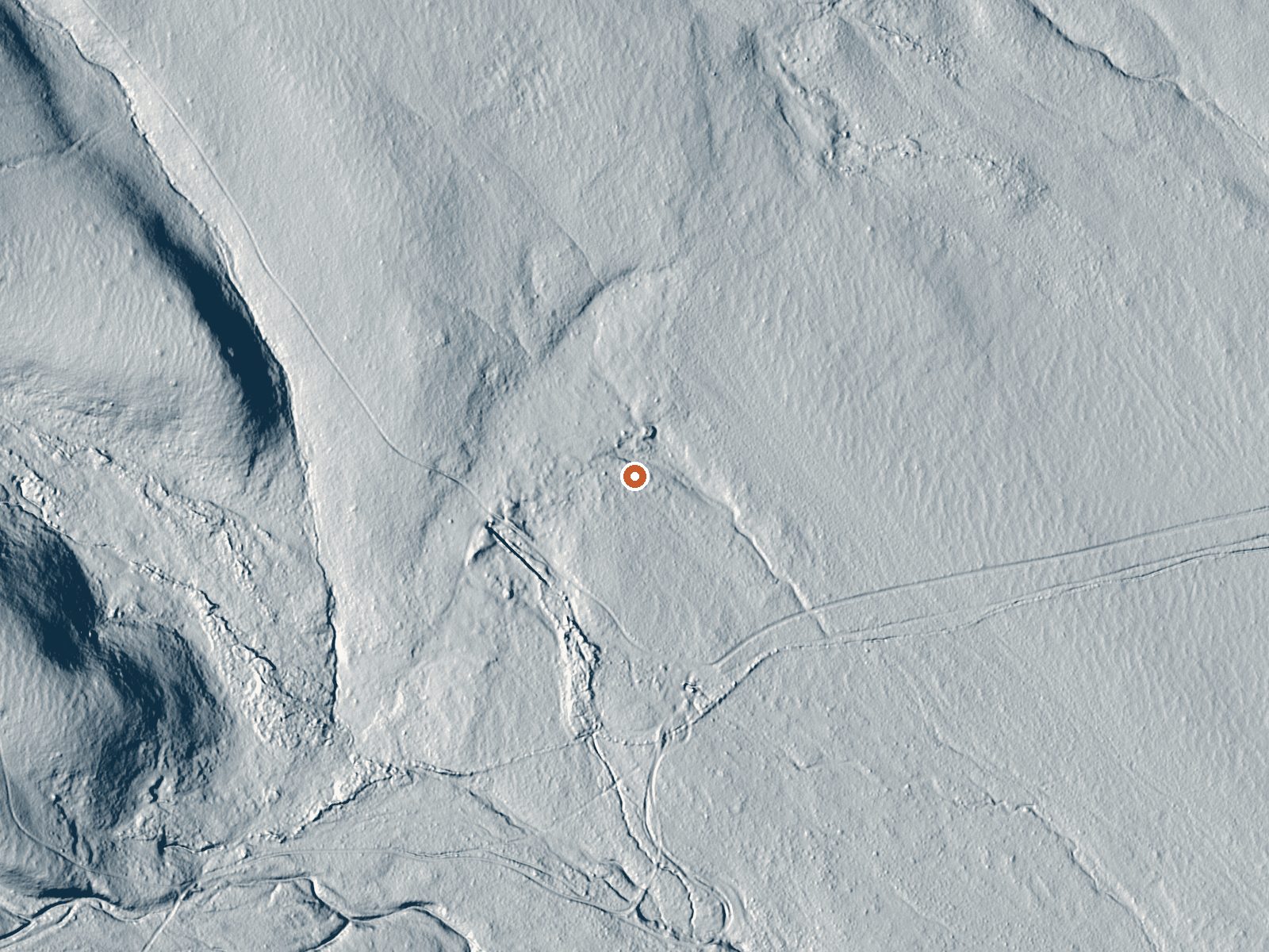 LiDAR bare-earth view of the same ground around Spring (Hot)