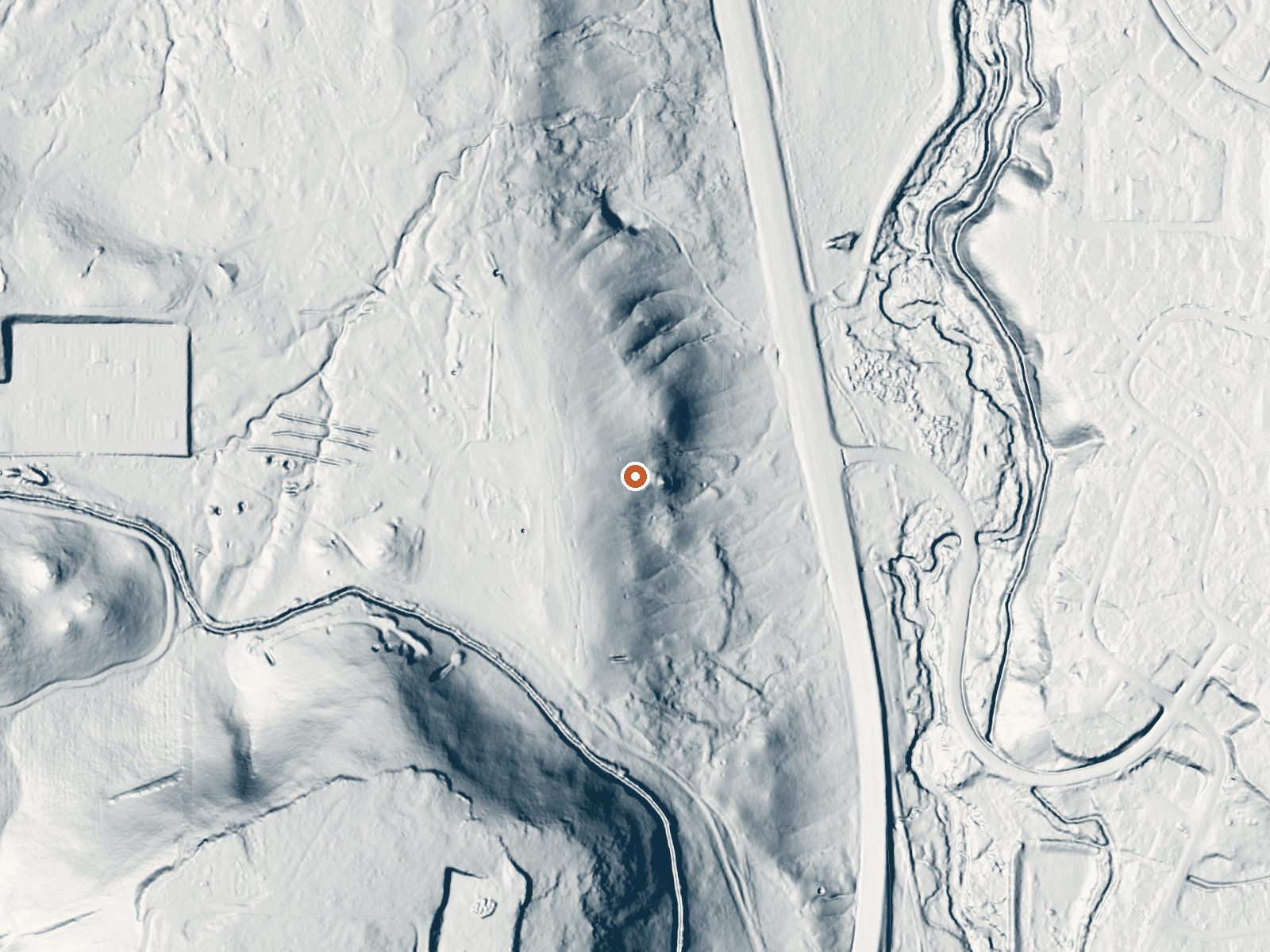 LiDAR bare-earth view of the same ground around Steamboat Springs