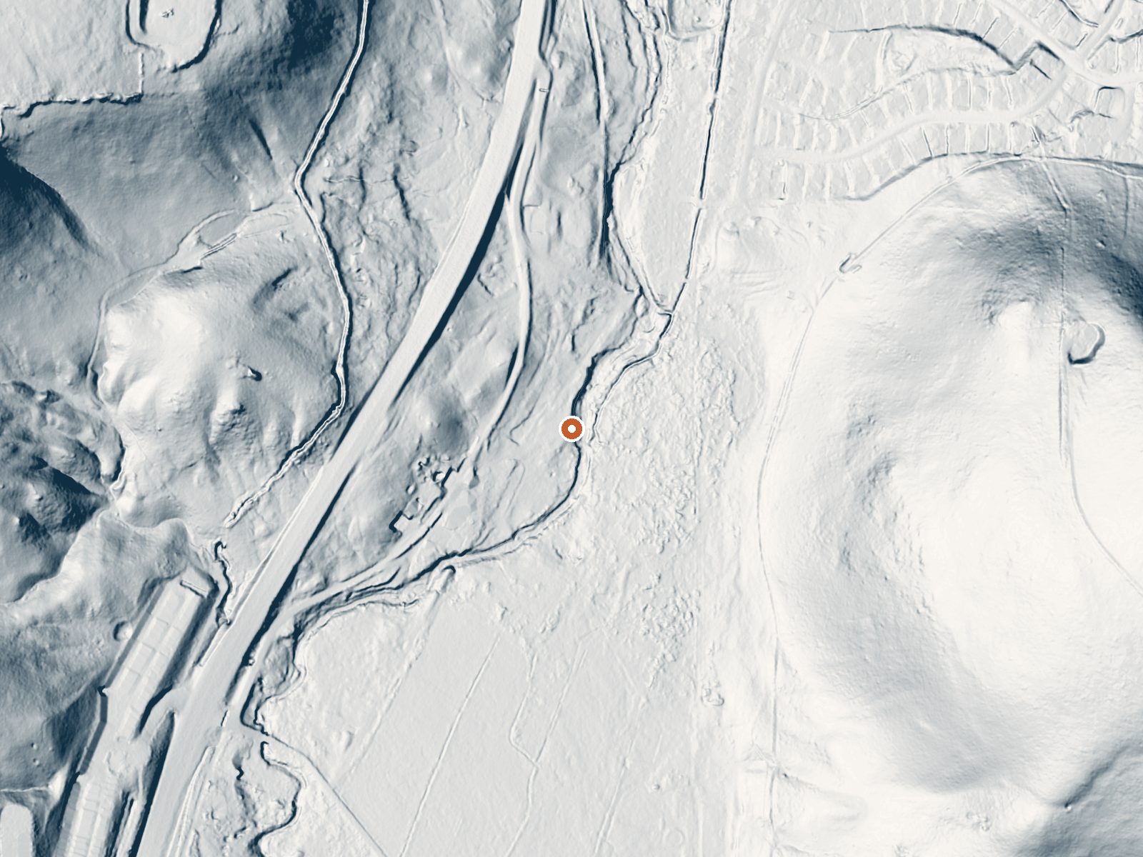 LiDAR bare-earth view of the same ground around Steamboat Springs