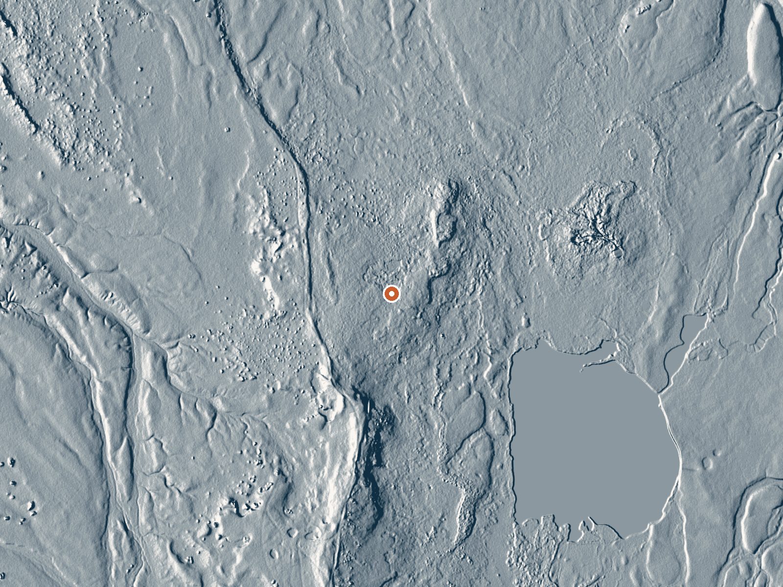 LiDAR bare-earth view of the same ground around Hot Springs