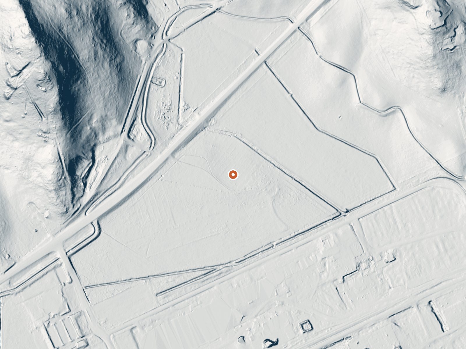 LiDAR bare-earth view of the same ground around Howard Holiday