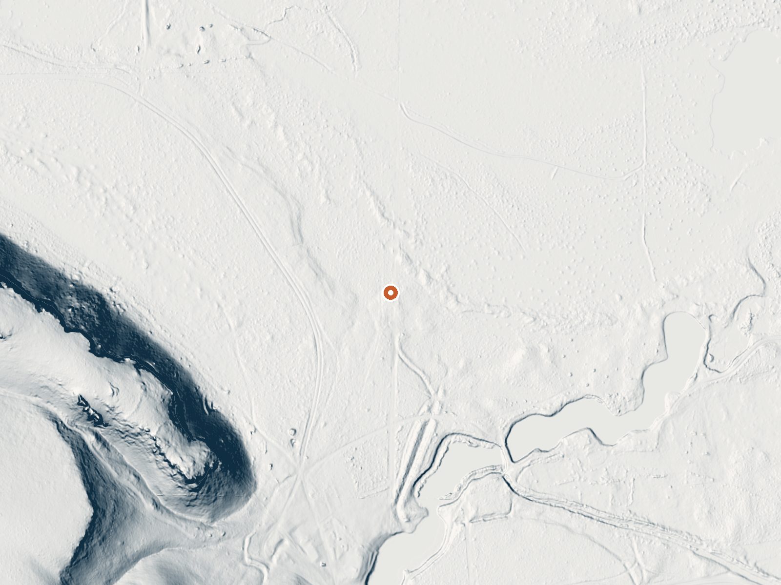 LiDAR bare-earth view of the same ground around Hughet Spring
