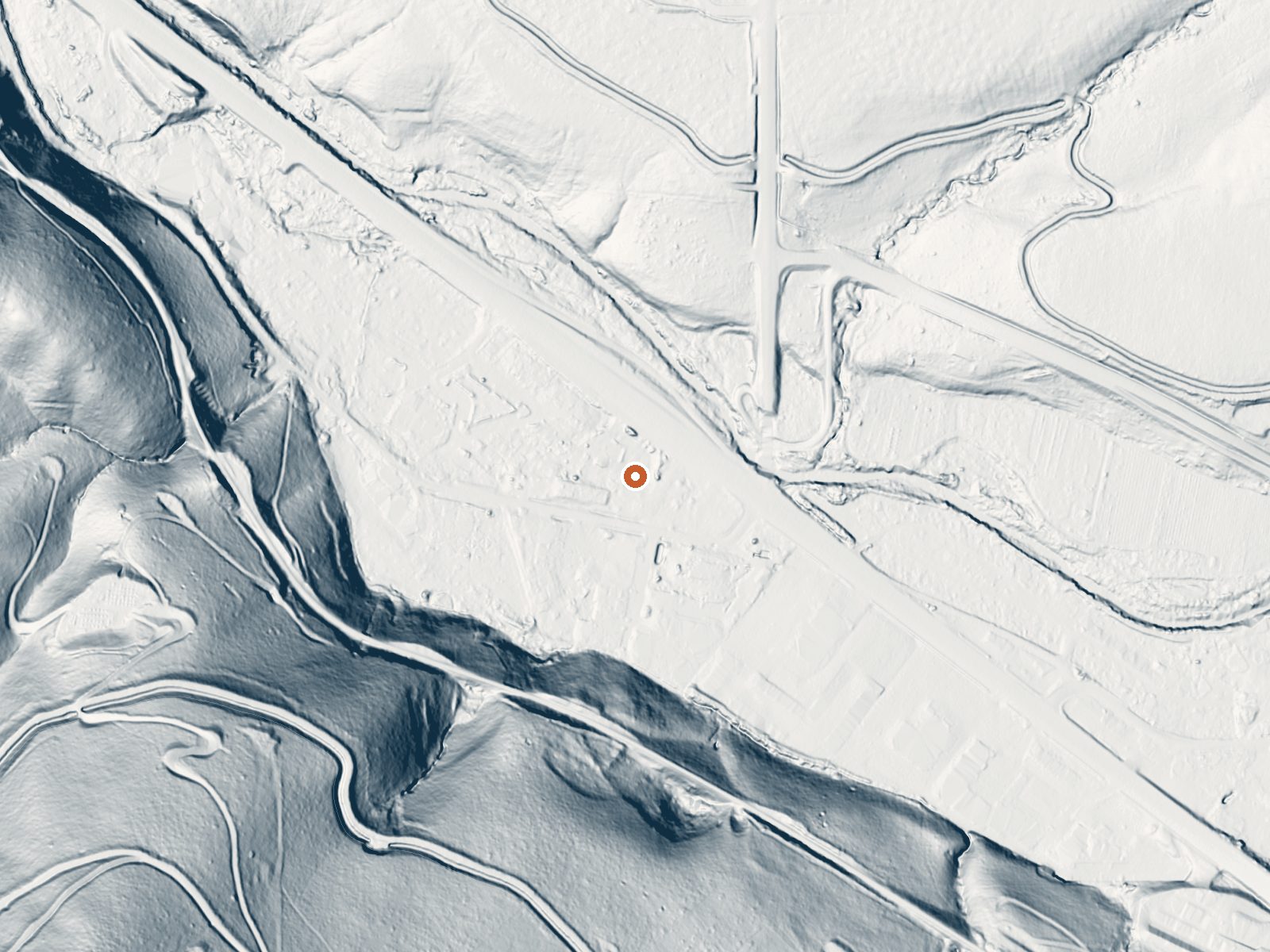 LiDAR bare-earth view of the same ground around Jackson Hot Springs