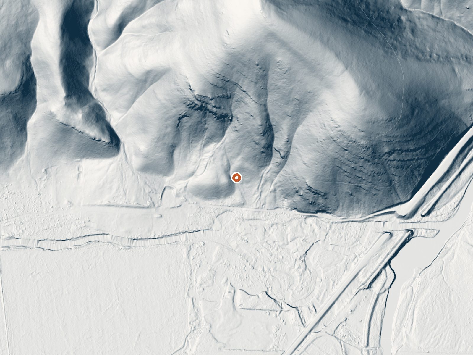 LiDAR bare-earth view of the same ground around Juntura Warm Spring 1