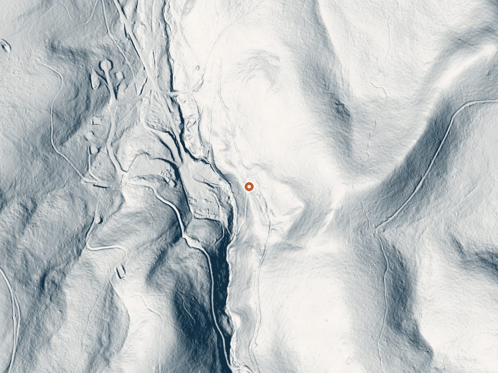 LiDAR bare-earth view of the same ground around Lehman Springs