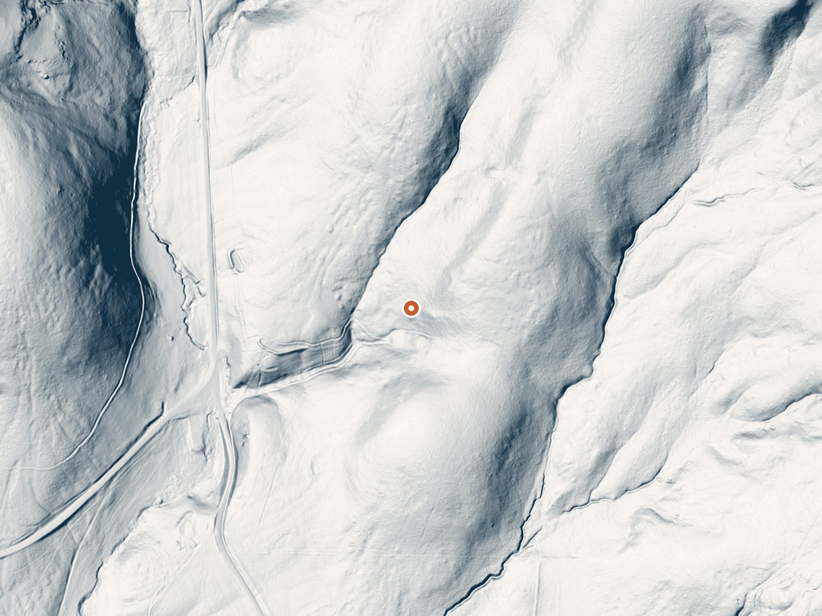 LiDAR bare-earth view of the same ground around Medical Hot Springs