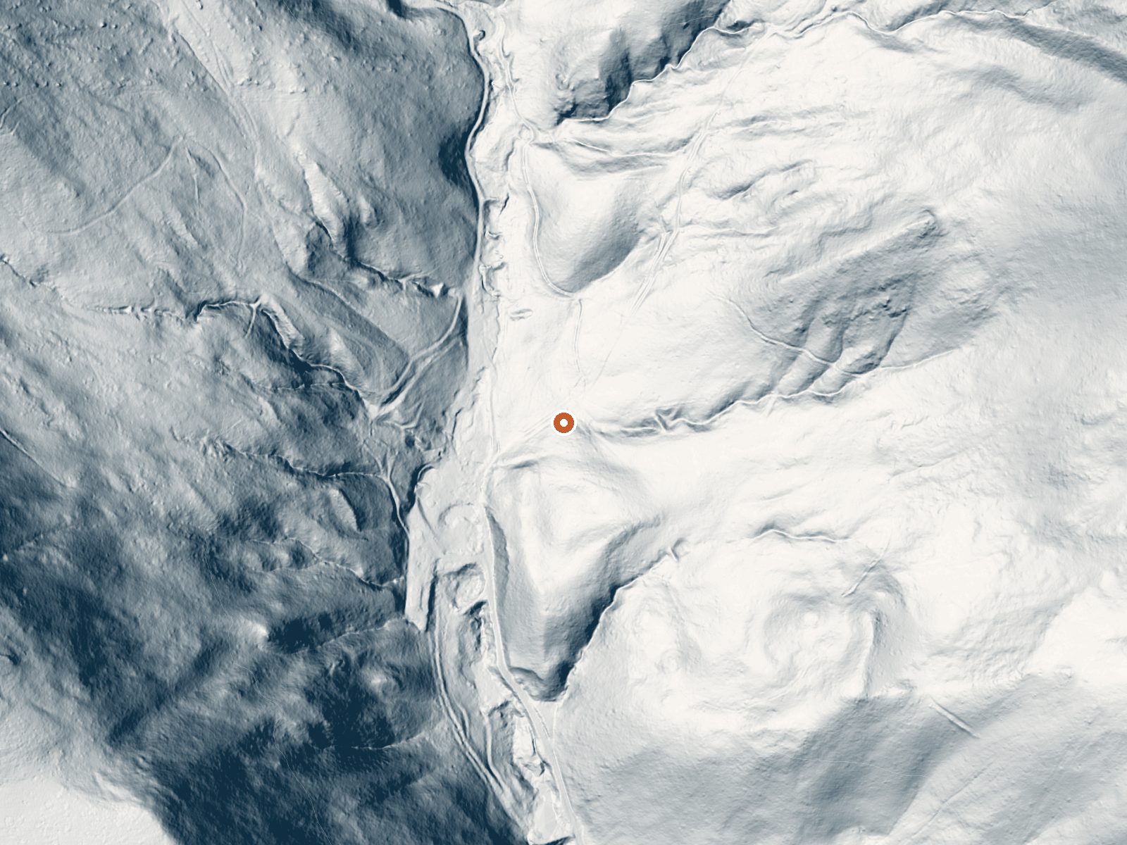 LiDAR bare-earth view of the same ground around Mount Vernon Hot Springs