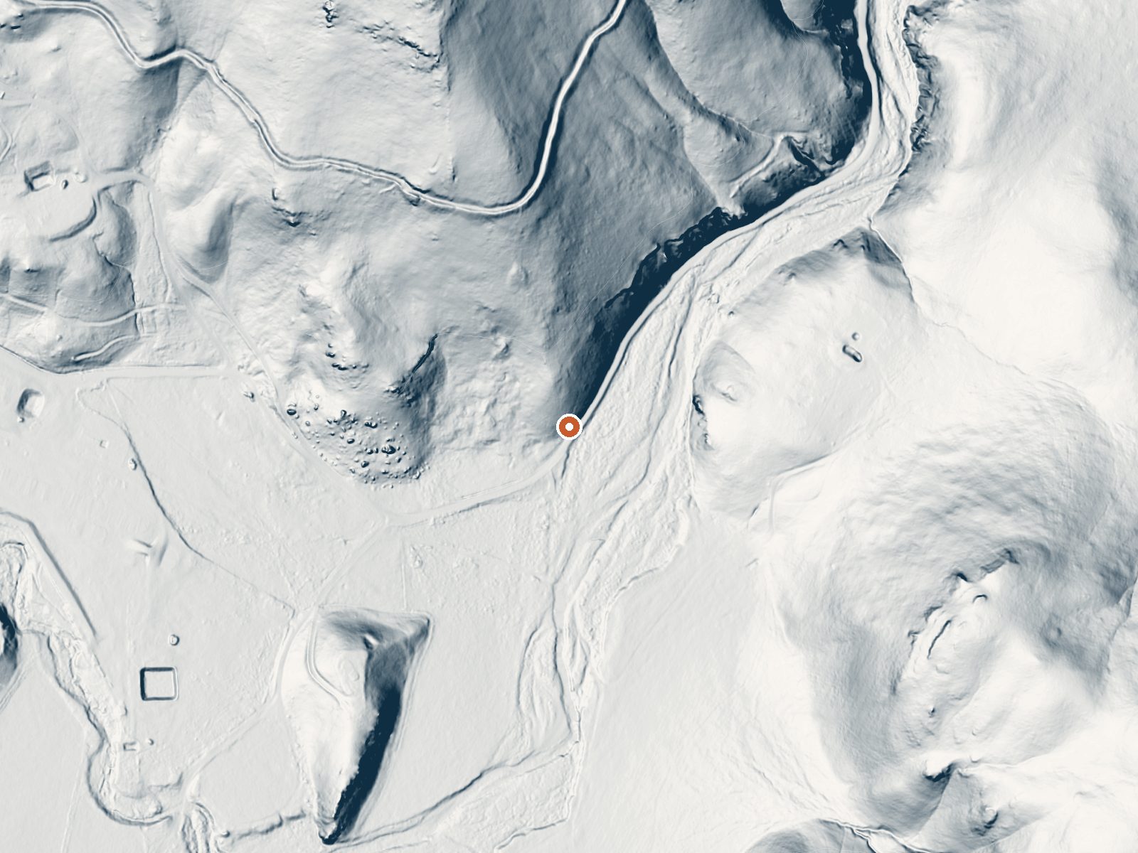 LiDAR bare-earth view of the same ground around Neal Hot Springs