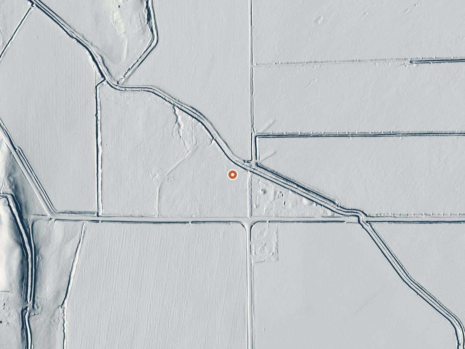 LiDAR bare-earth view of the same ground around Oregon Hot Springs (Big Hot Spring)