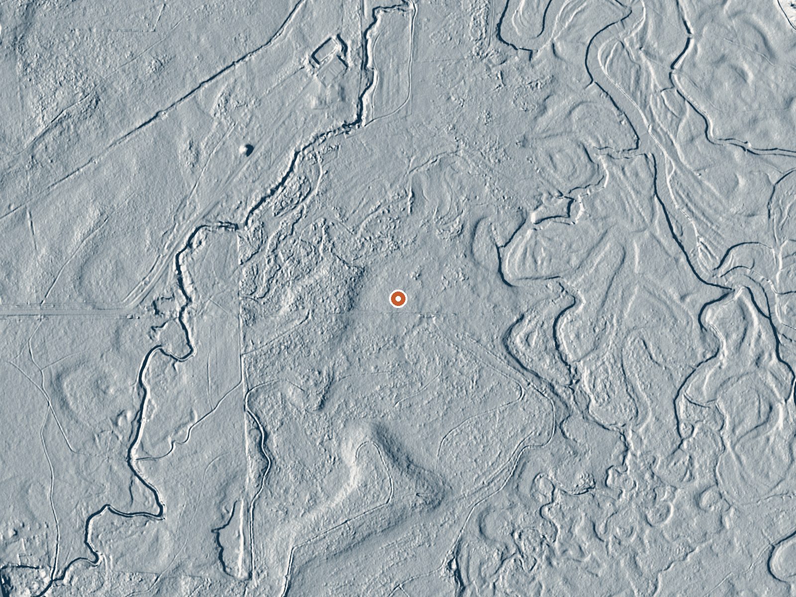 LiDAR bare-earth view of the same ground around Radium Hot Springs