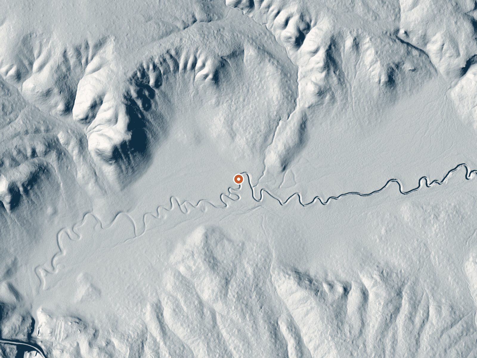 LiDAR bare-earth view of the same ground around Scott Spring