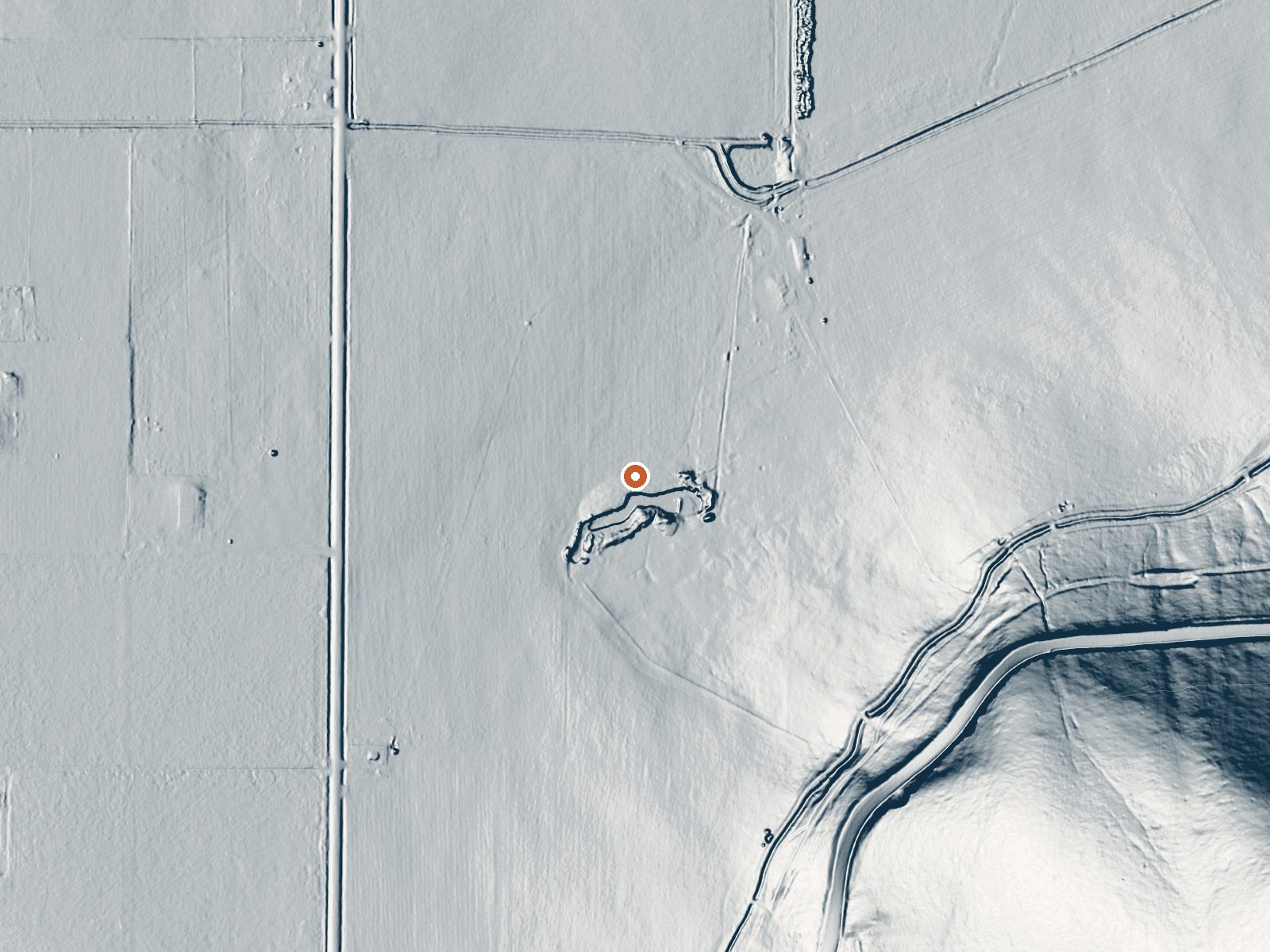 LiDAR bare-earth view of the same ground around Spring (Hot)