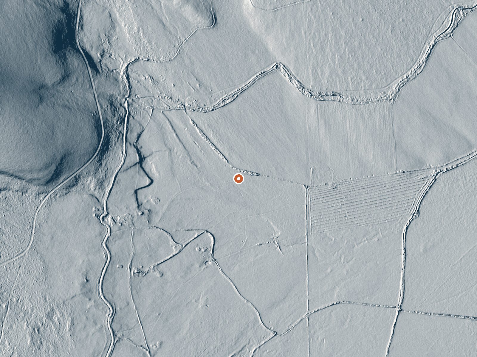 LiDAR bare-earth view of the same ground around Tudors Spring