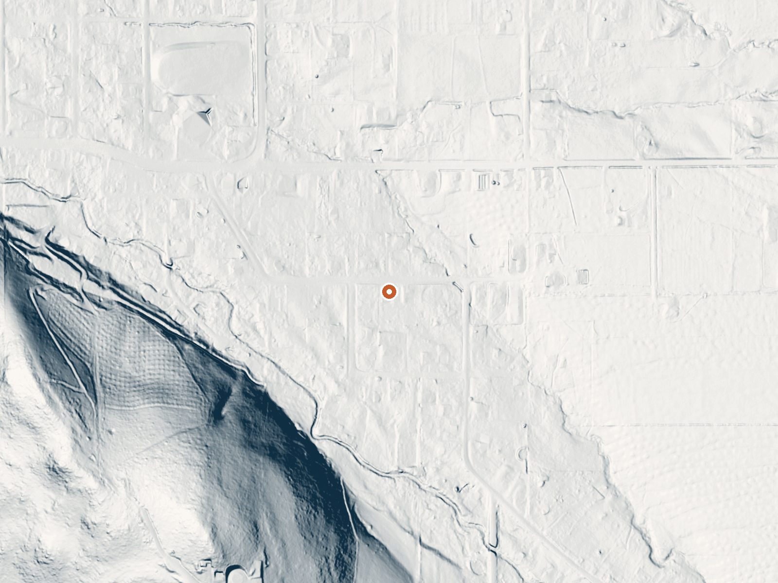 LiDAR bare-earth view of the same ground around Warm Spring