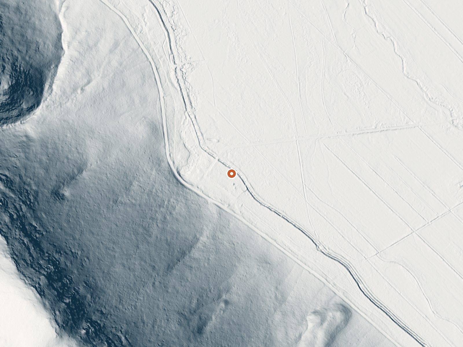 LiDAR bare-earth view of the same ground around Warm Springs