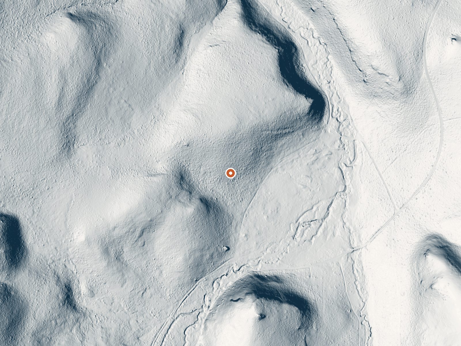 LiDAR bare-earth view of the same ground around Antelope Hot Springs