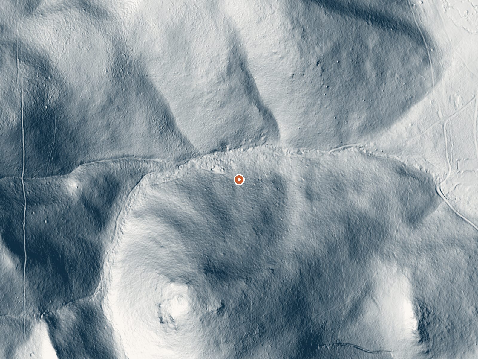 LiDAR bare-earth view of the same ground around Bean Hot Spring