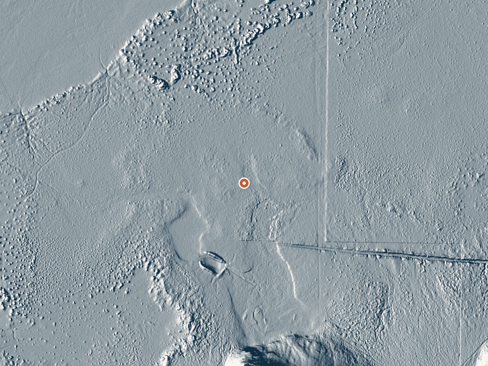 LiDAR bare-earth view of the same ground around Double O Spring