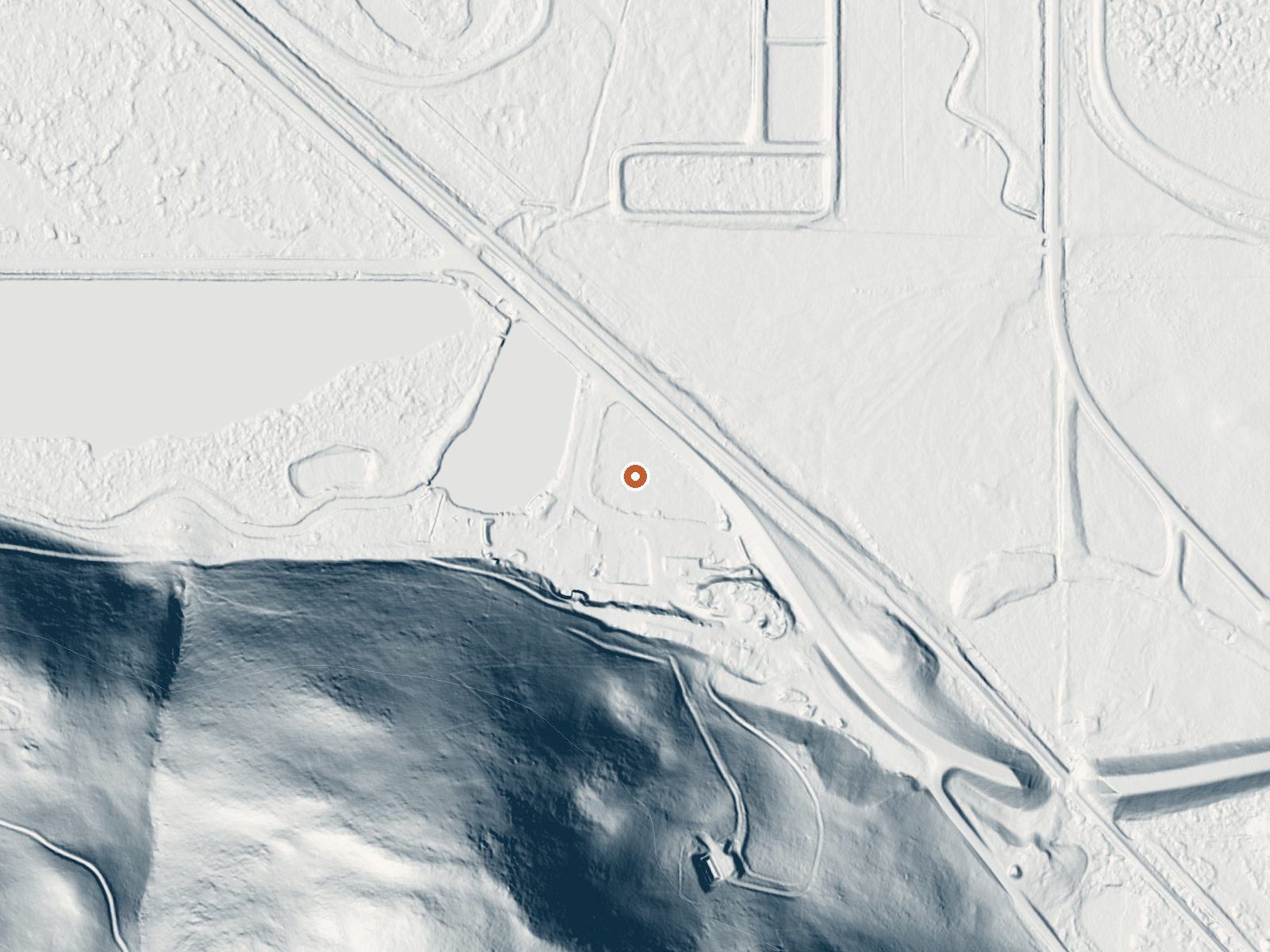 LiDAR bare-earth view of the same ground around Hot Lake Springs