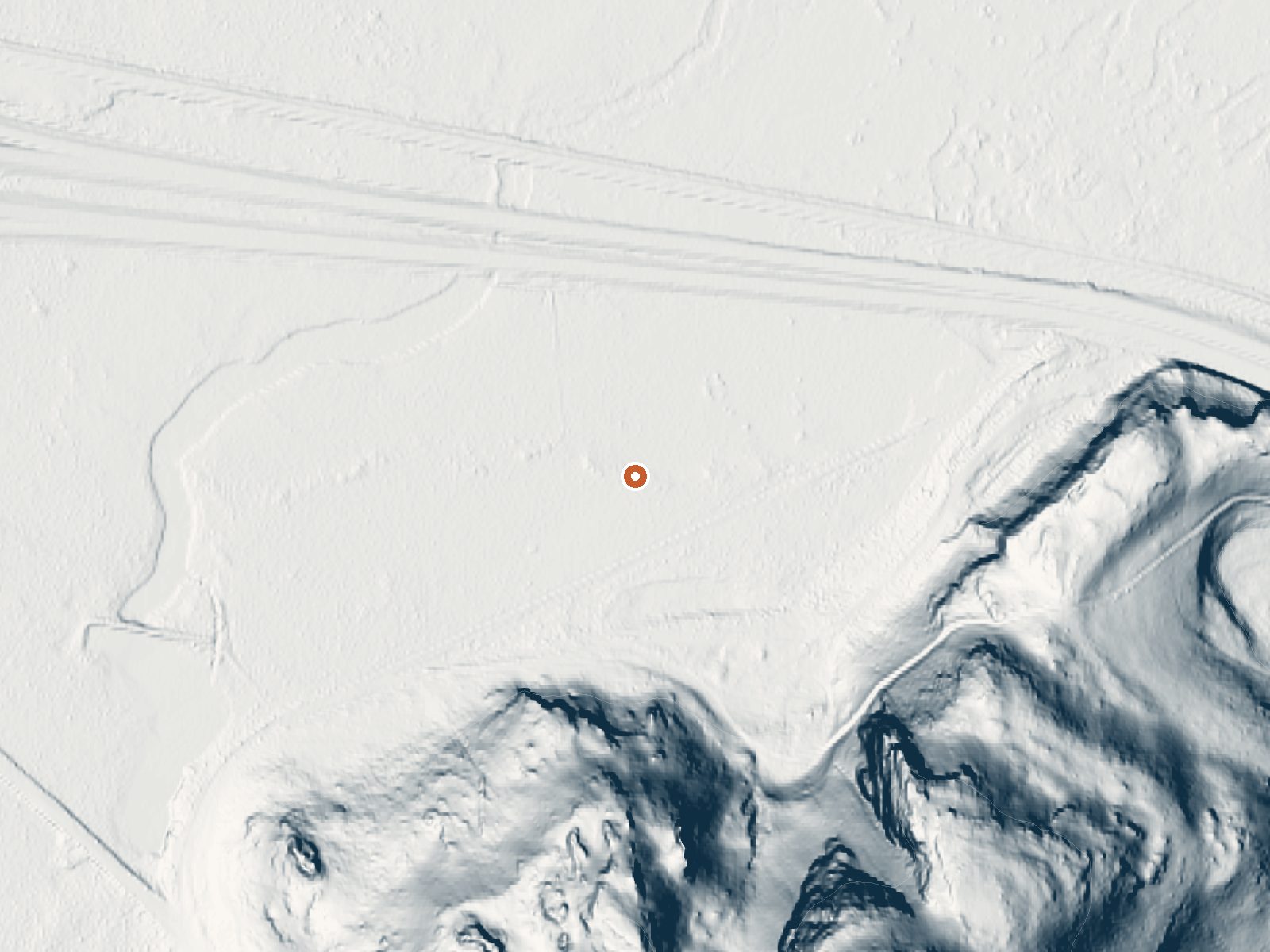 LiDAR bare-earth view of the same ground around Big Warm Springs