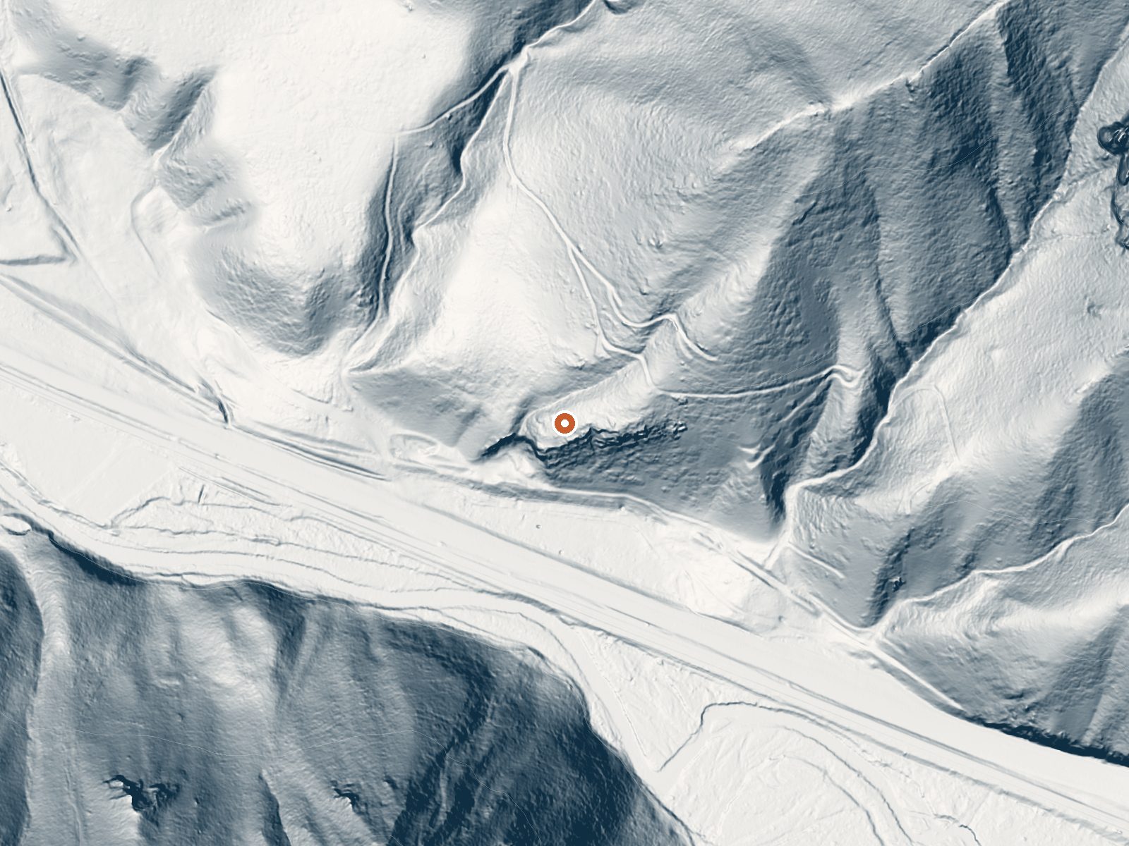 LiDAR bare-earth view of the same ground around Castilla Springs