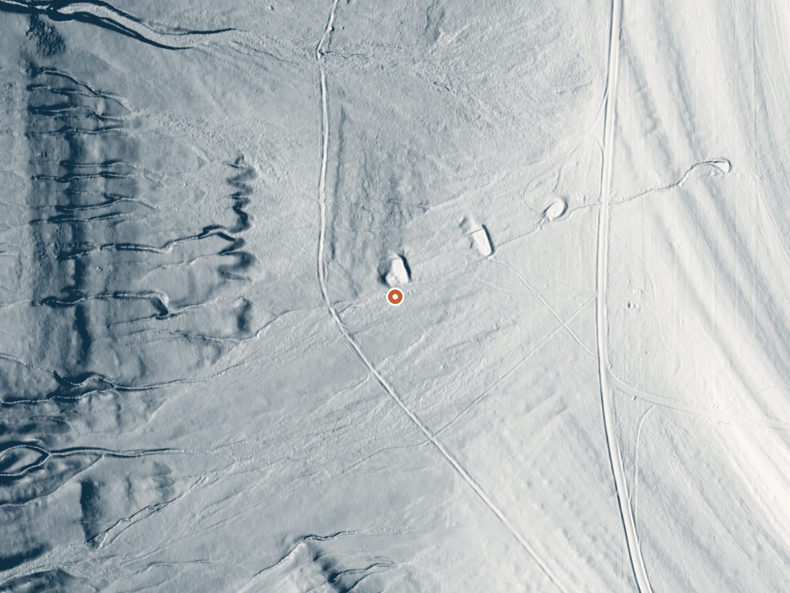 LiDAR bare-earth view of the same ground around Compton Spring