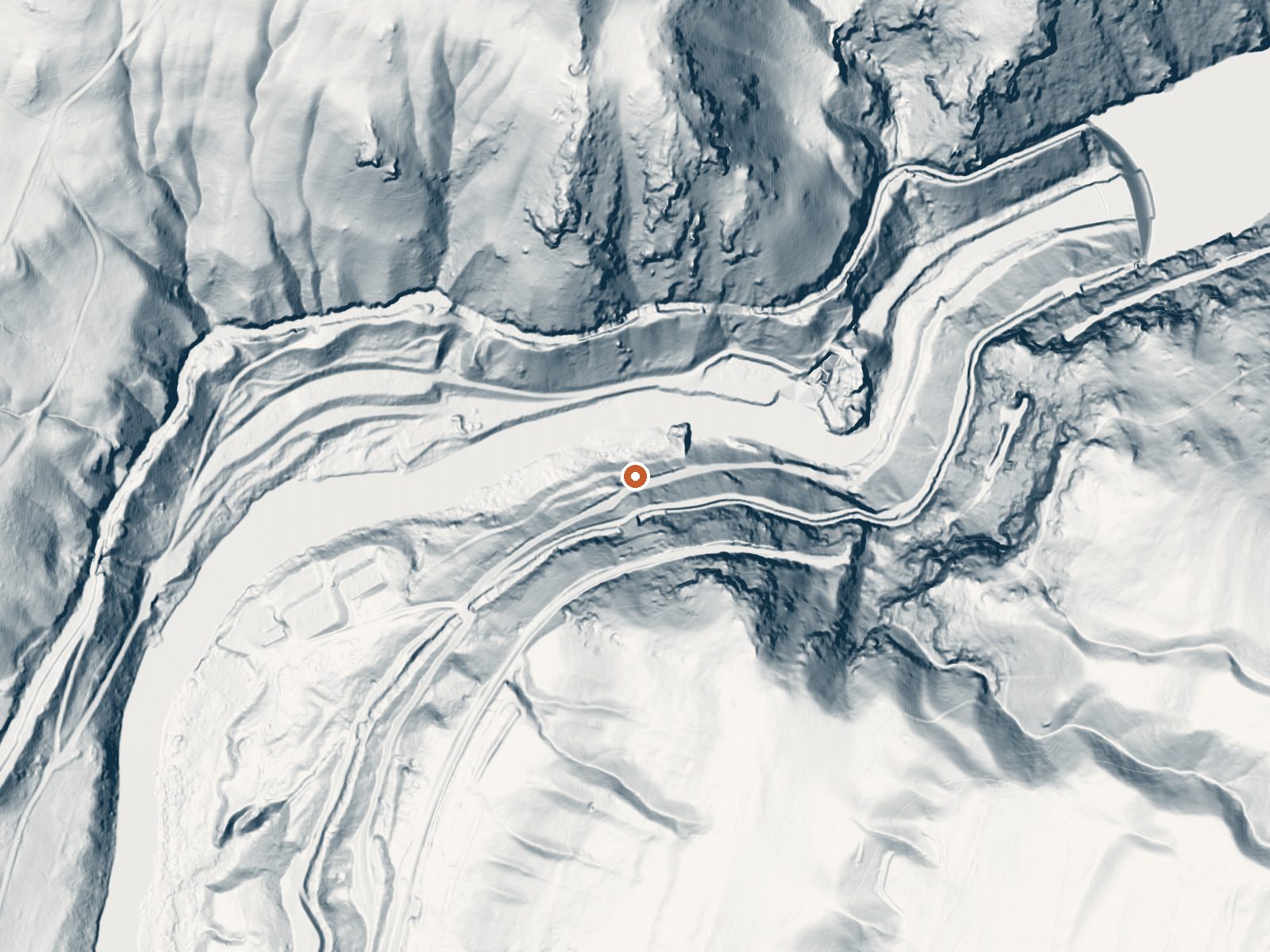 LiDAR bare-earth view of the same ground around Cutler Warm Spring