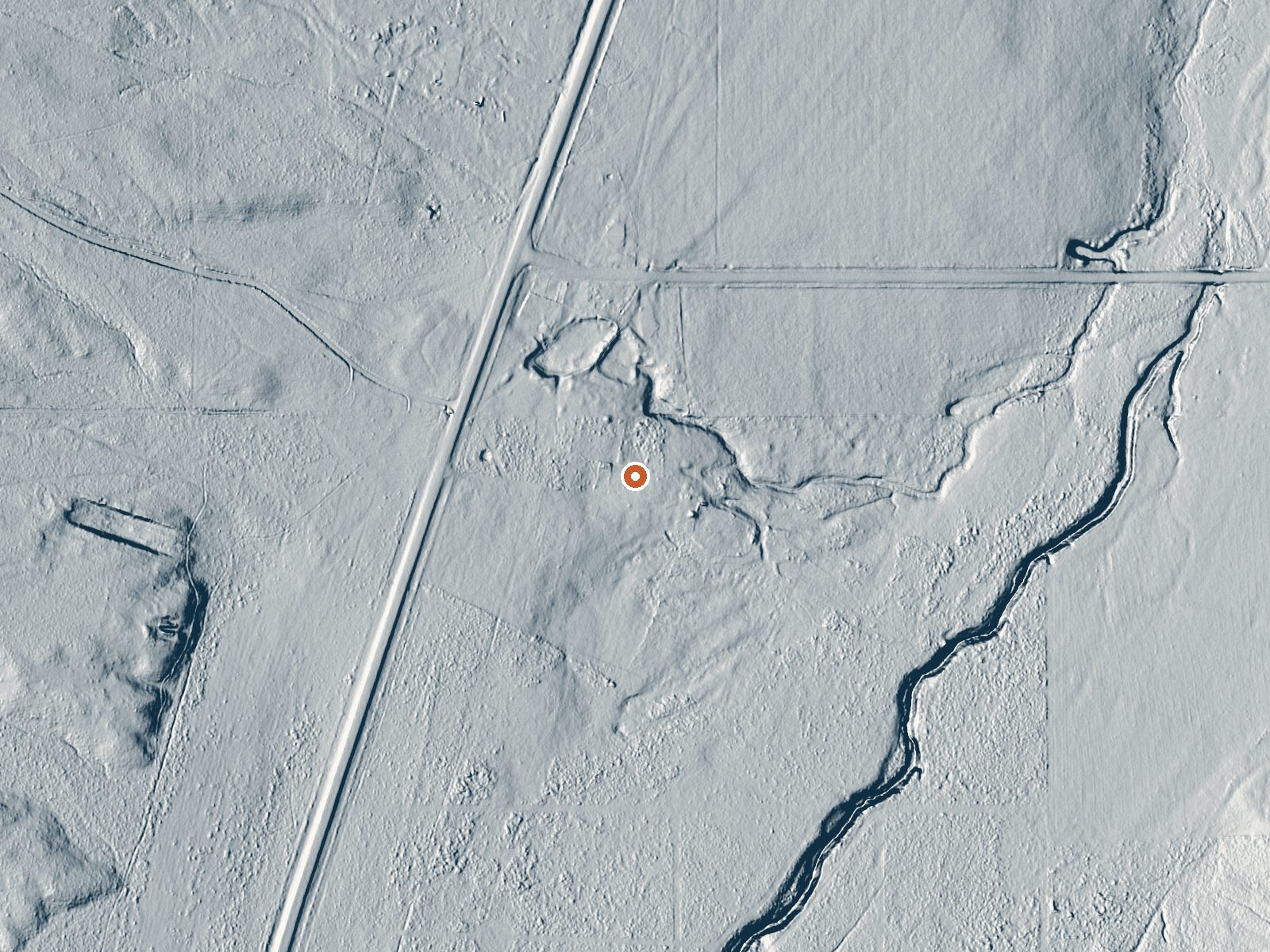 LiDAR bare-earth view of the same ground around Davis