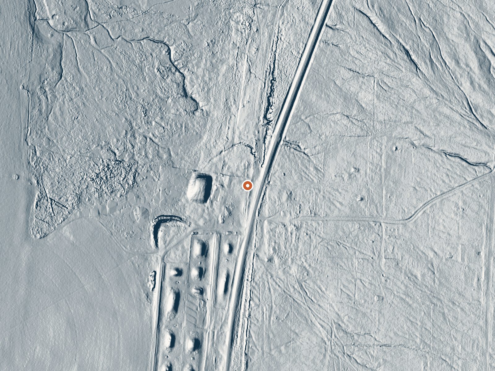 LiDAR bare-earth view of the same ground around Deseret Livestock