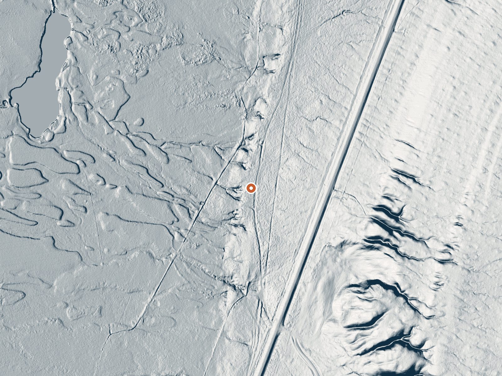 LiDAR bare-earth view of the same ground around Deseret Livestock South Spring