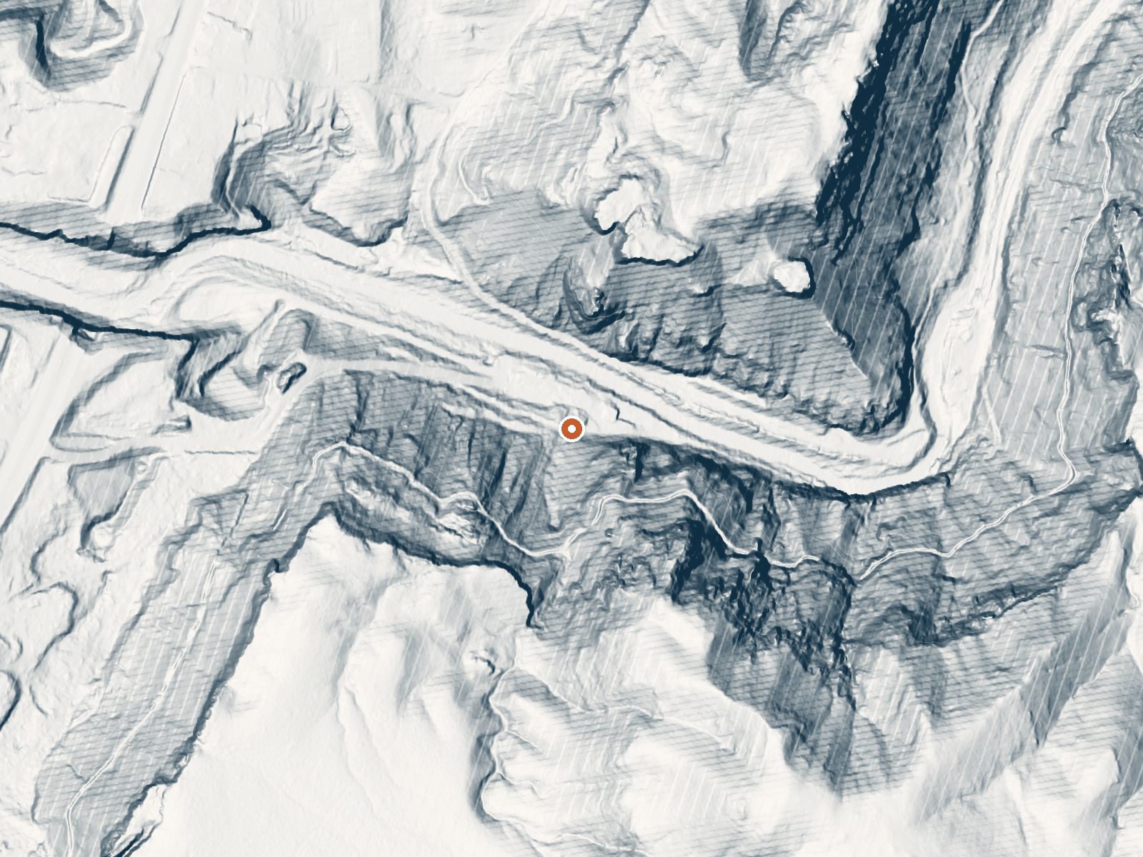 LiDAR bare-earth view of the same ground around Dixie (Laverkin) Hot Springs