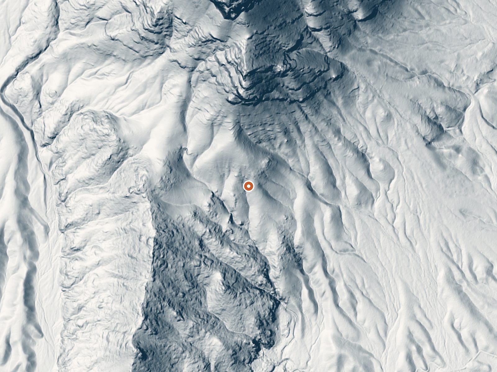 LiDAR bare-earth view of the same ground around Gandy Warm Springs