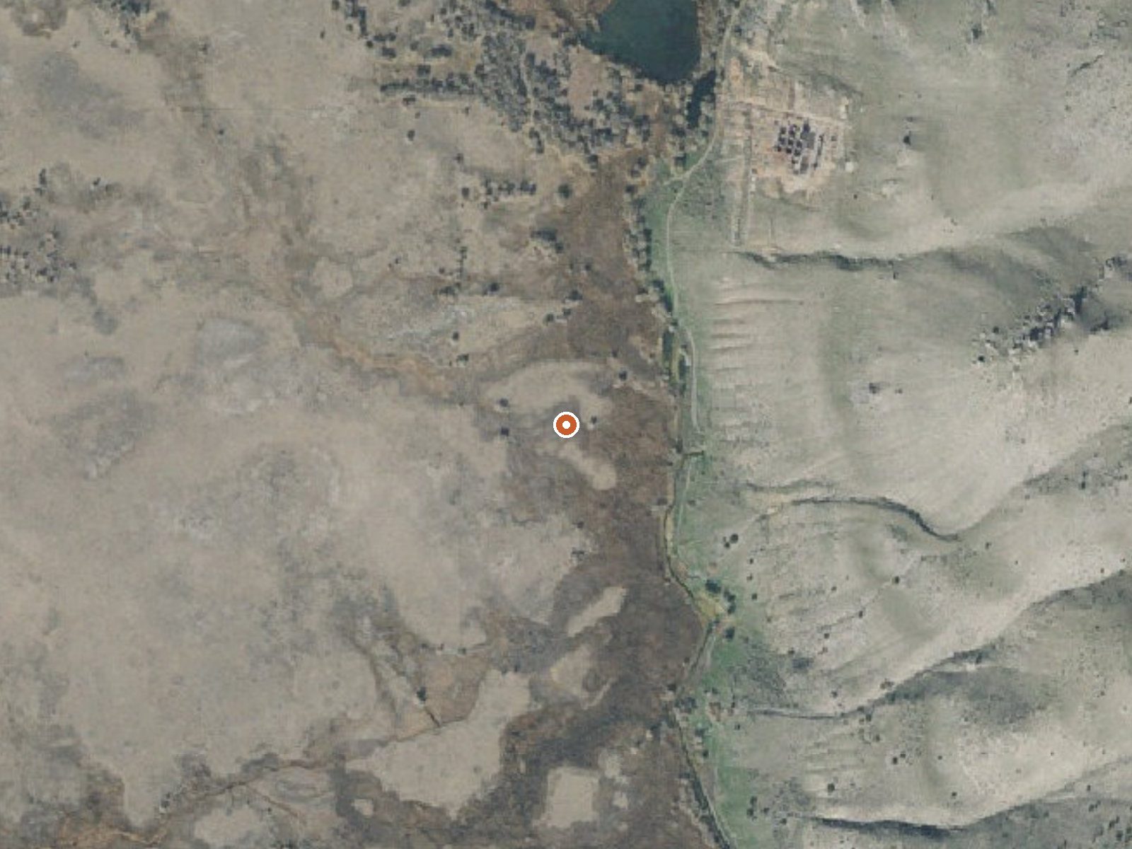 Aerial view of the ground around Goshen Warm Srings