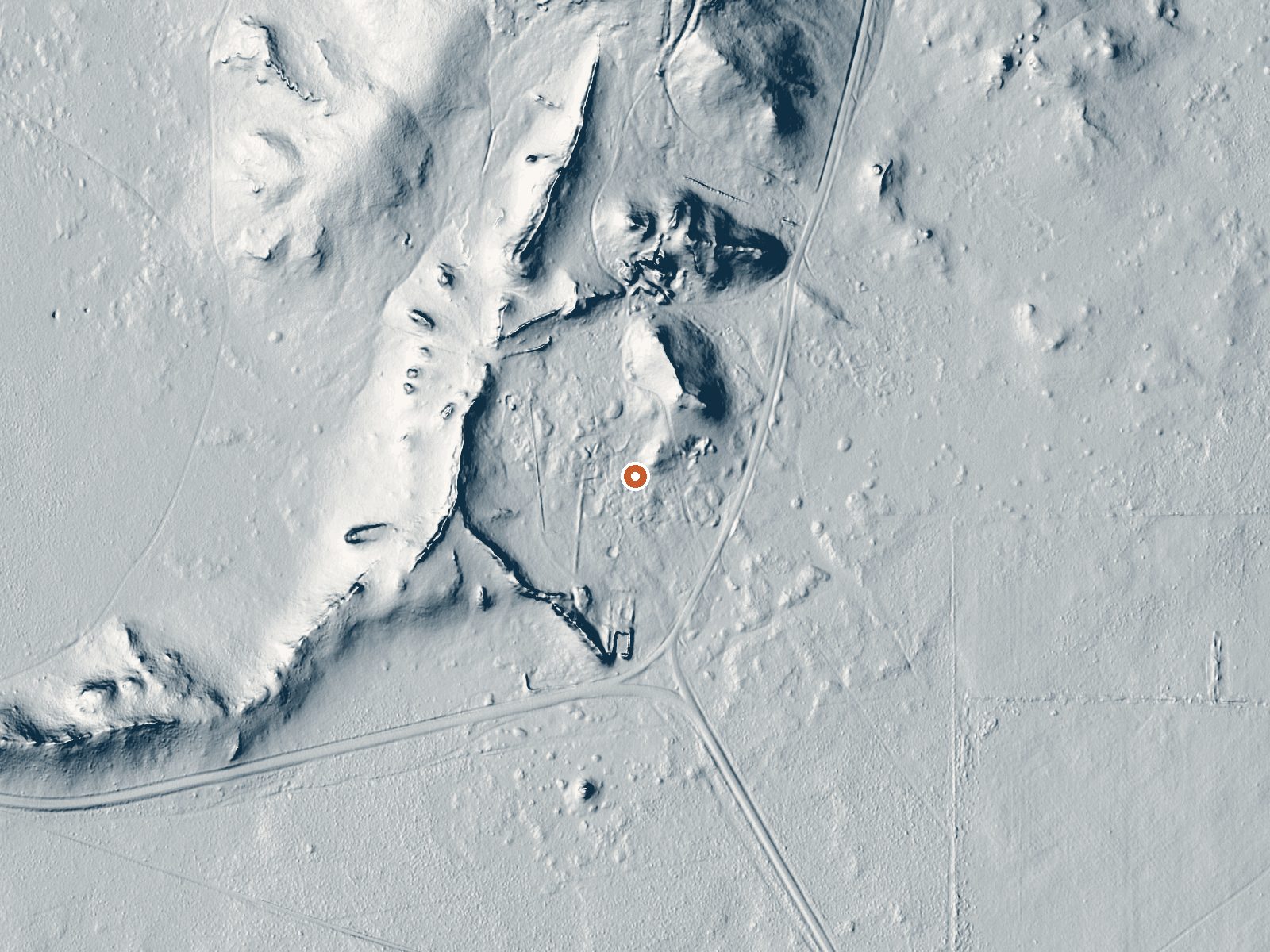 LiDAR bare-earth view of the same ground around Hatton Hot Spring