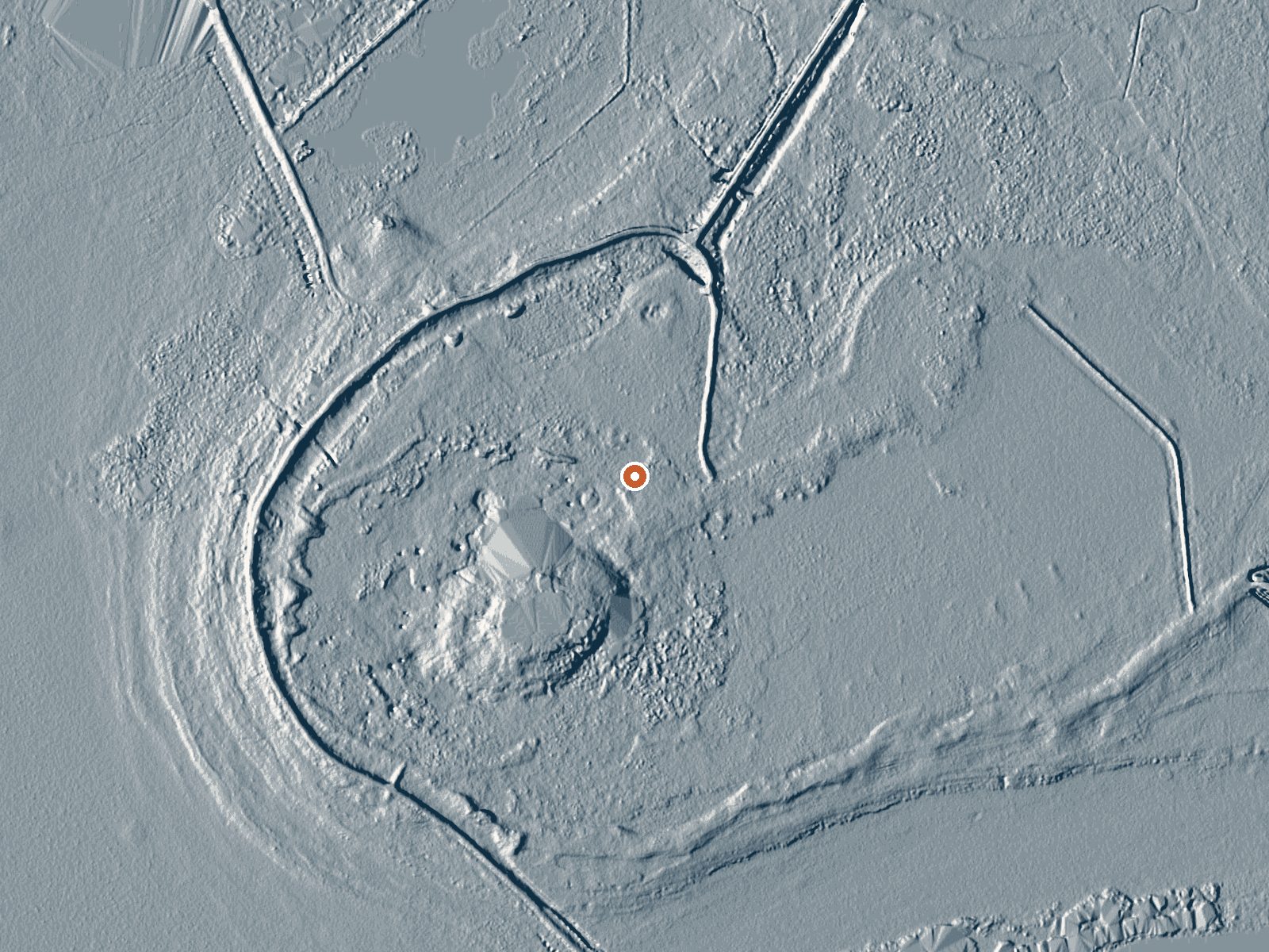 LiDAR bare-earth view of the same ground around Hooper Hot Springs