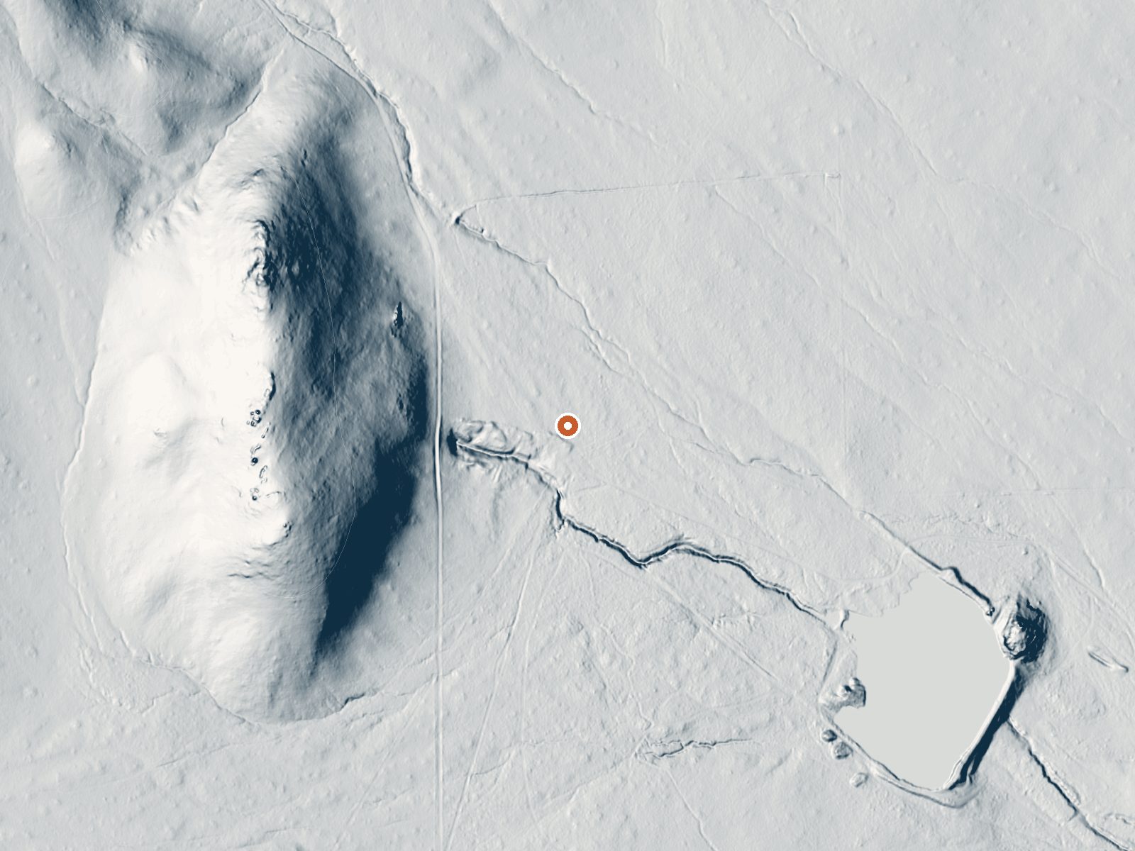 LiDAR bare-earth view of the same ground around Kimber (Rose) Spring
