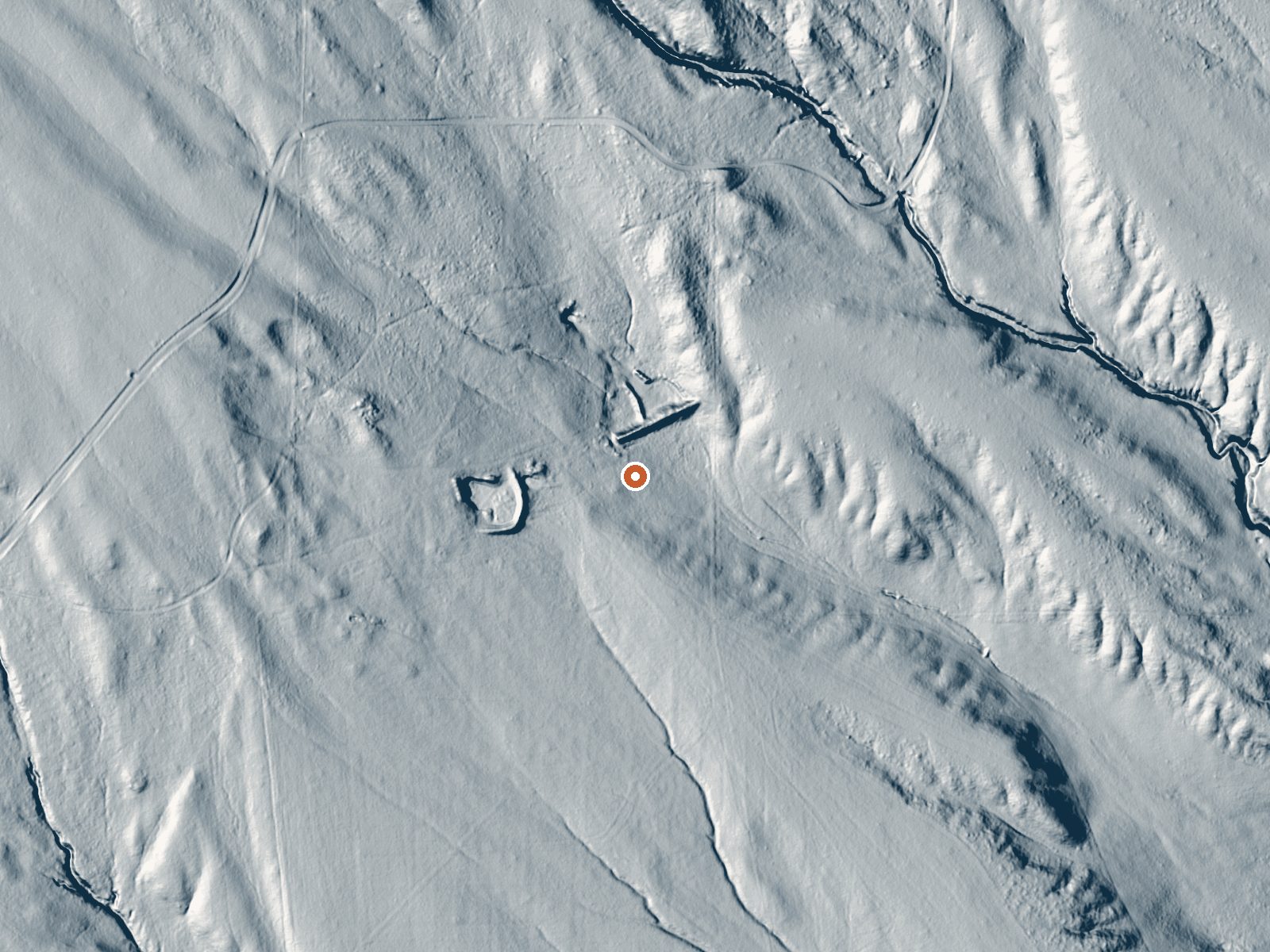 LiDAR bare-earth view of the same ground around L.G. Carter Springs