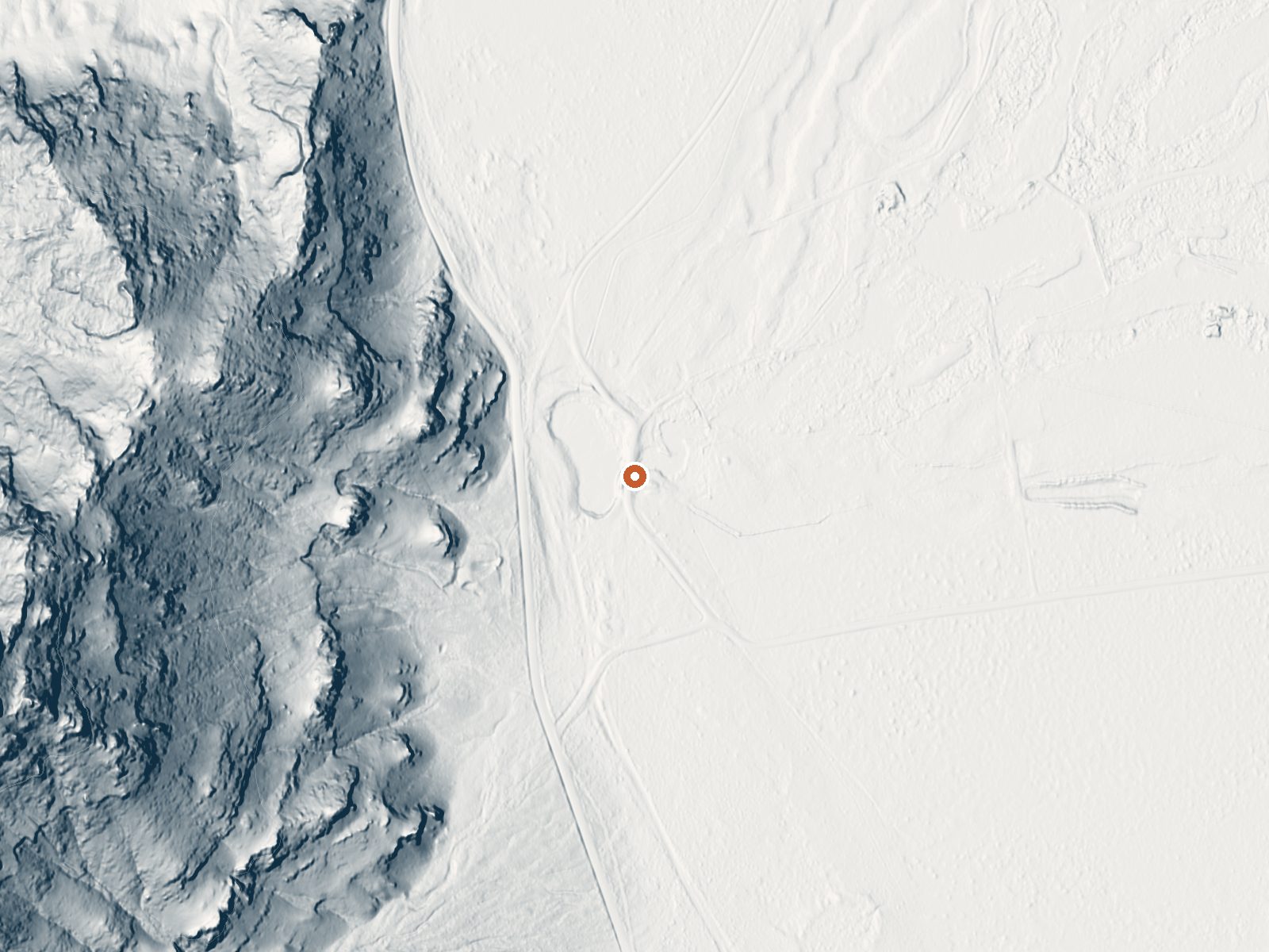 LiDAR bare-earth view of the same ground around North Springs