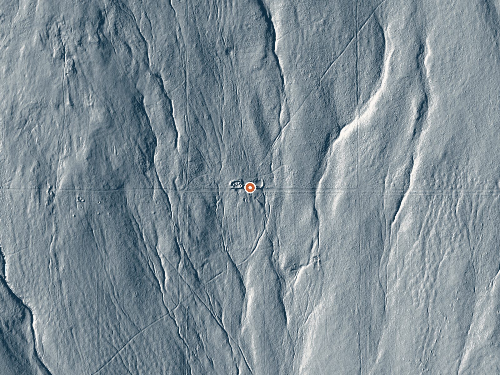 LiDAR bare-earth view of the same ground around Pugsley