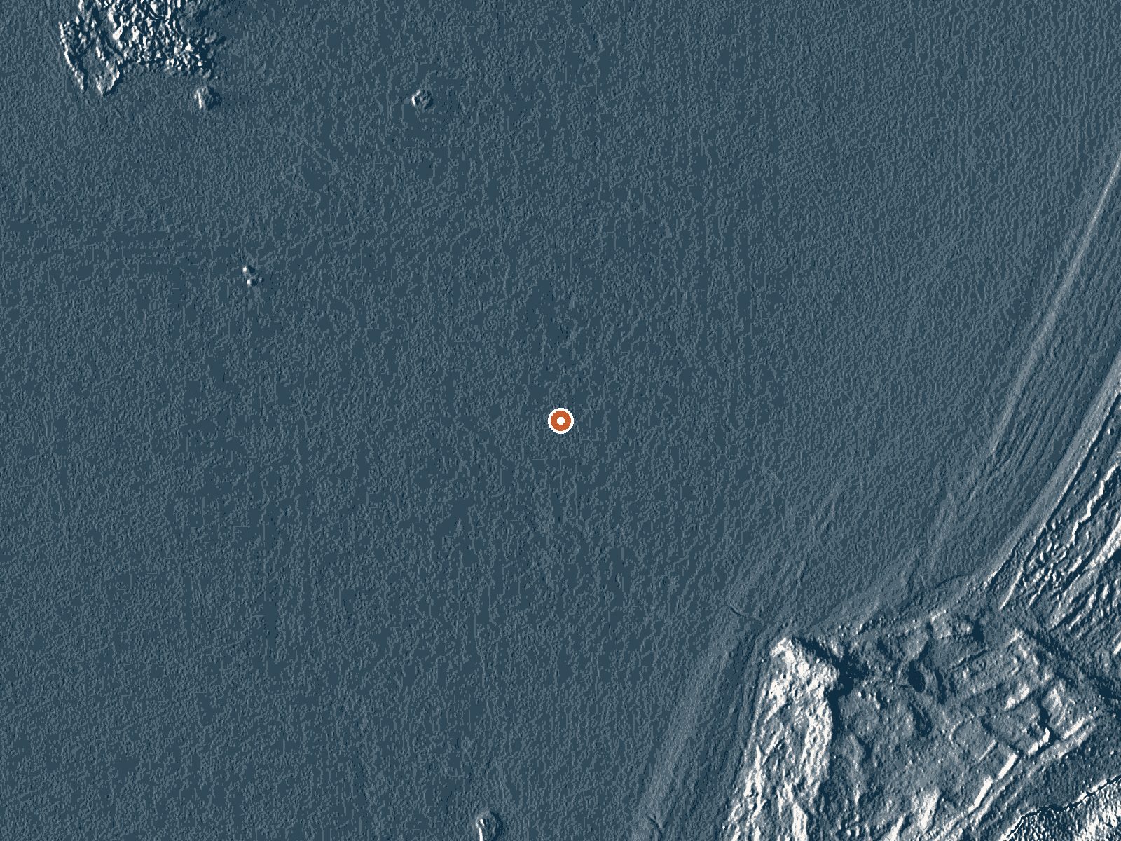 LiDAR bare-earth view of the same ground around the spring