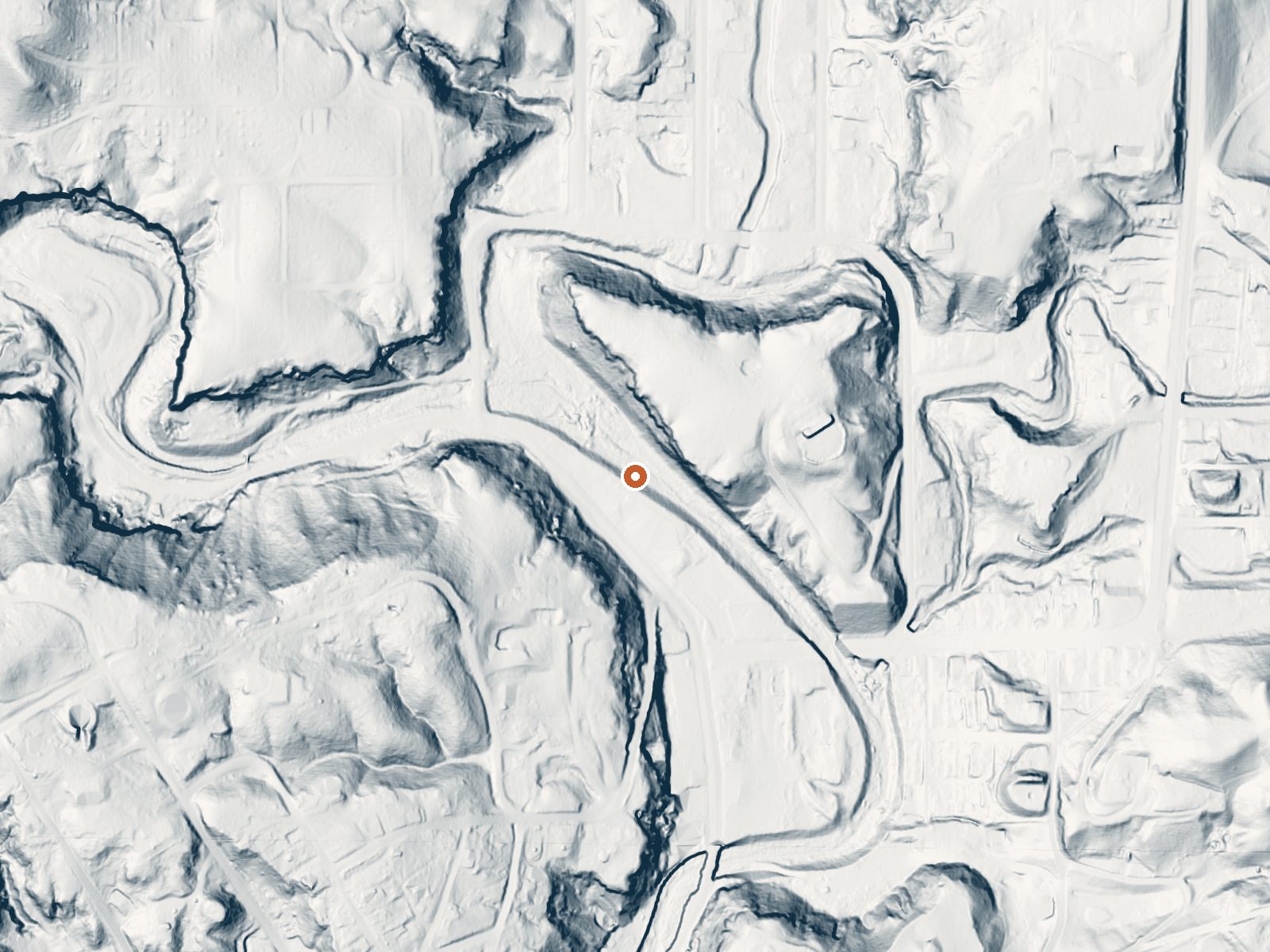 LiDAR bare-earth view of the same ground around Hot Springs