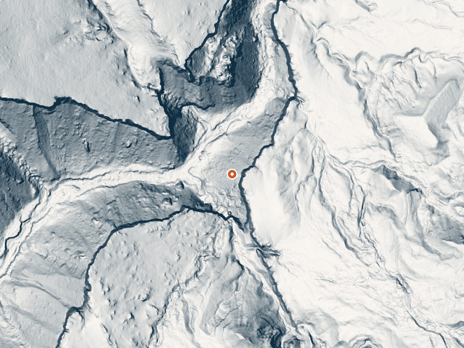 LiDAR bare-earth view of the same ground around Capote Springs