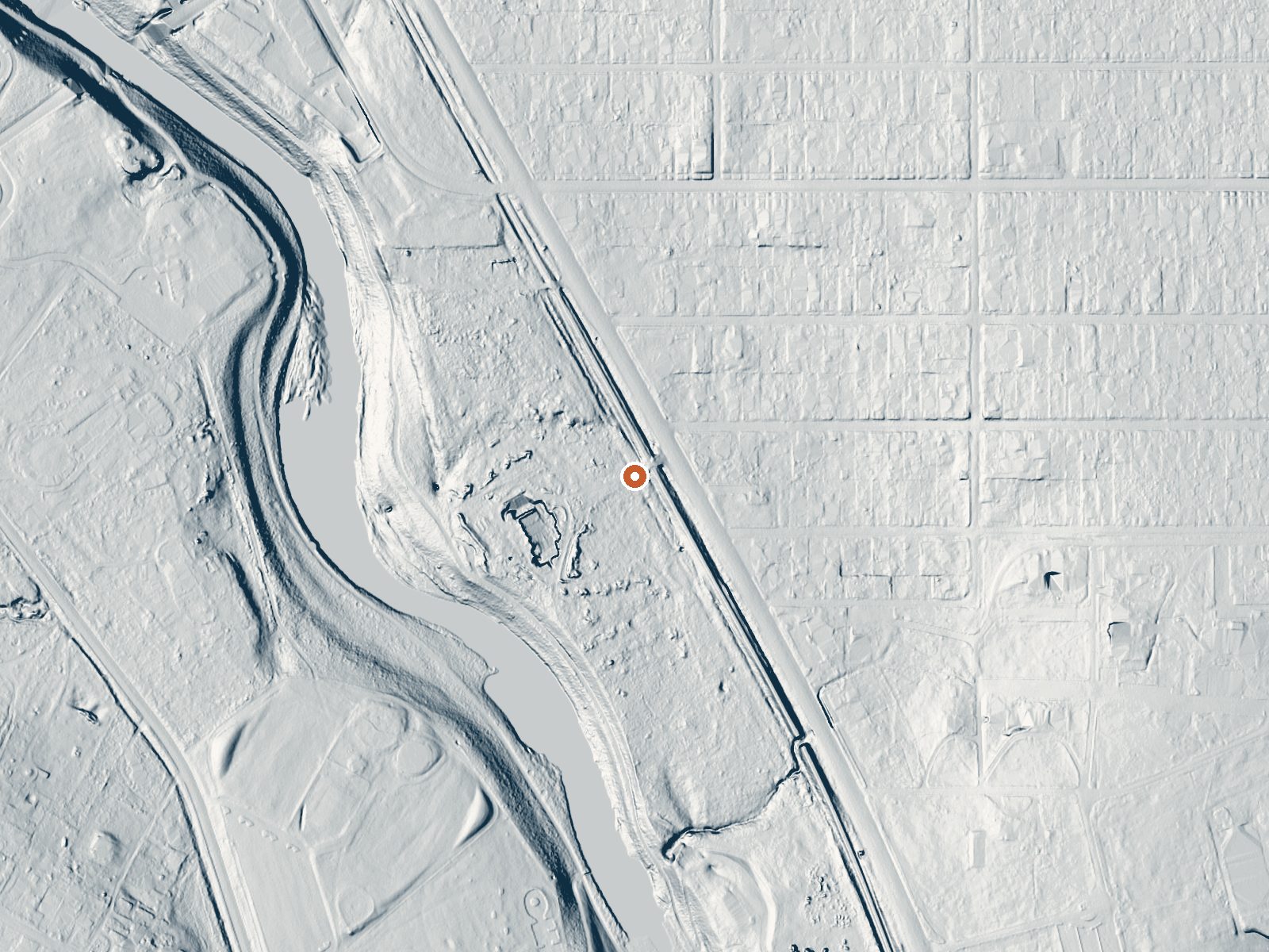 LiDAR bare-earth view of the same ground around Hot Wells (San Antonio, Texas)
