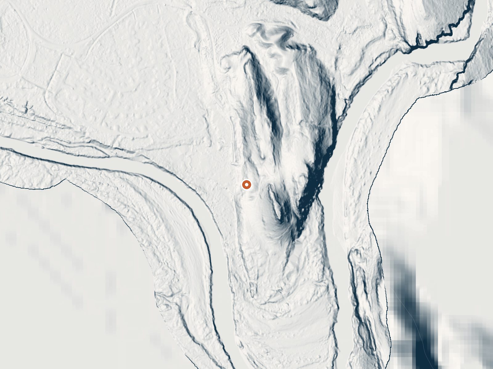 LiDAR bare-earth view of the same ground around Rio Grande Village Spring