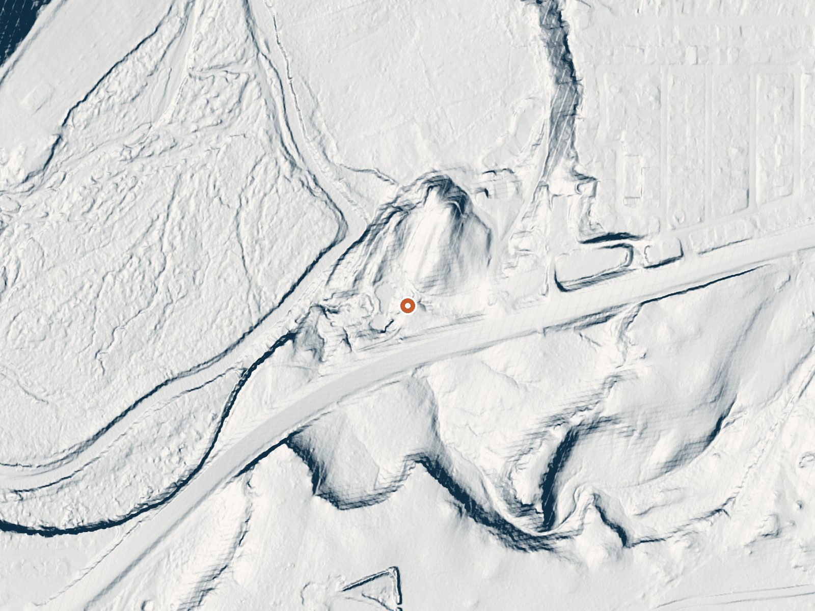 LiDAR bare-earth view of the same ground around Berry Springs